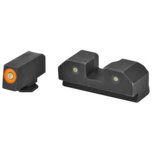 XS Sights R3D Night Sights | Fits Glock | Orange Front 3-Dot | Tritium | Black | GL-R014P-6N